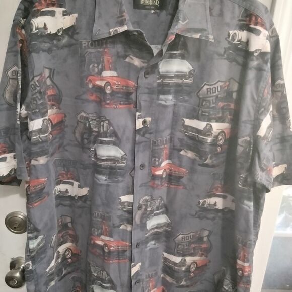 Route 66 Redhead Button Front Shirt All Over Print - Picture 1 of 5